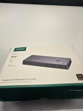 UGREEN DISPLAYPORT KVM SWITCH 2 IN 1 OUT DP1.4 with 4 USB 3.0 Ports TV PC 8K